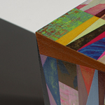 Khyal Cube, 4 facets, acrylic and nail varnish on wood, 22 x 15 x 15 cm